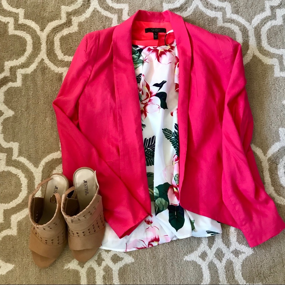 Pink Buttonless Blazer - Picture 2 of 4